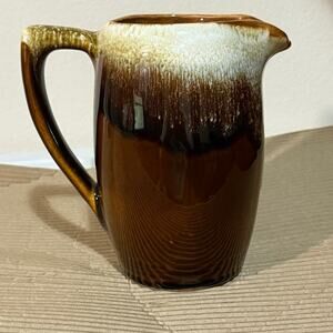 Vintage Brown Drip glaze pitcher. 16 oz capacity. Only marked USA very nice cond